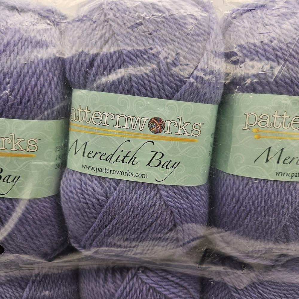 Lot Of 10 Discontinued Meredith Bay Pattern Works Lilac/purple Yarn Wool &...